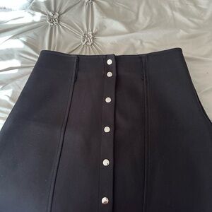 Zara Black Pencil Skirt with Silver Buttons